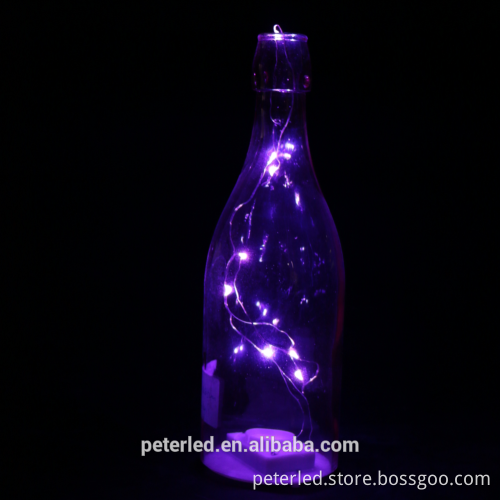 water bottle with led copper wire light coloful light for shop window decoration